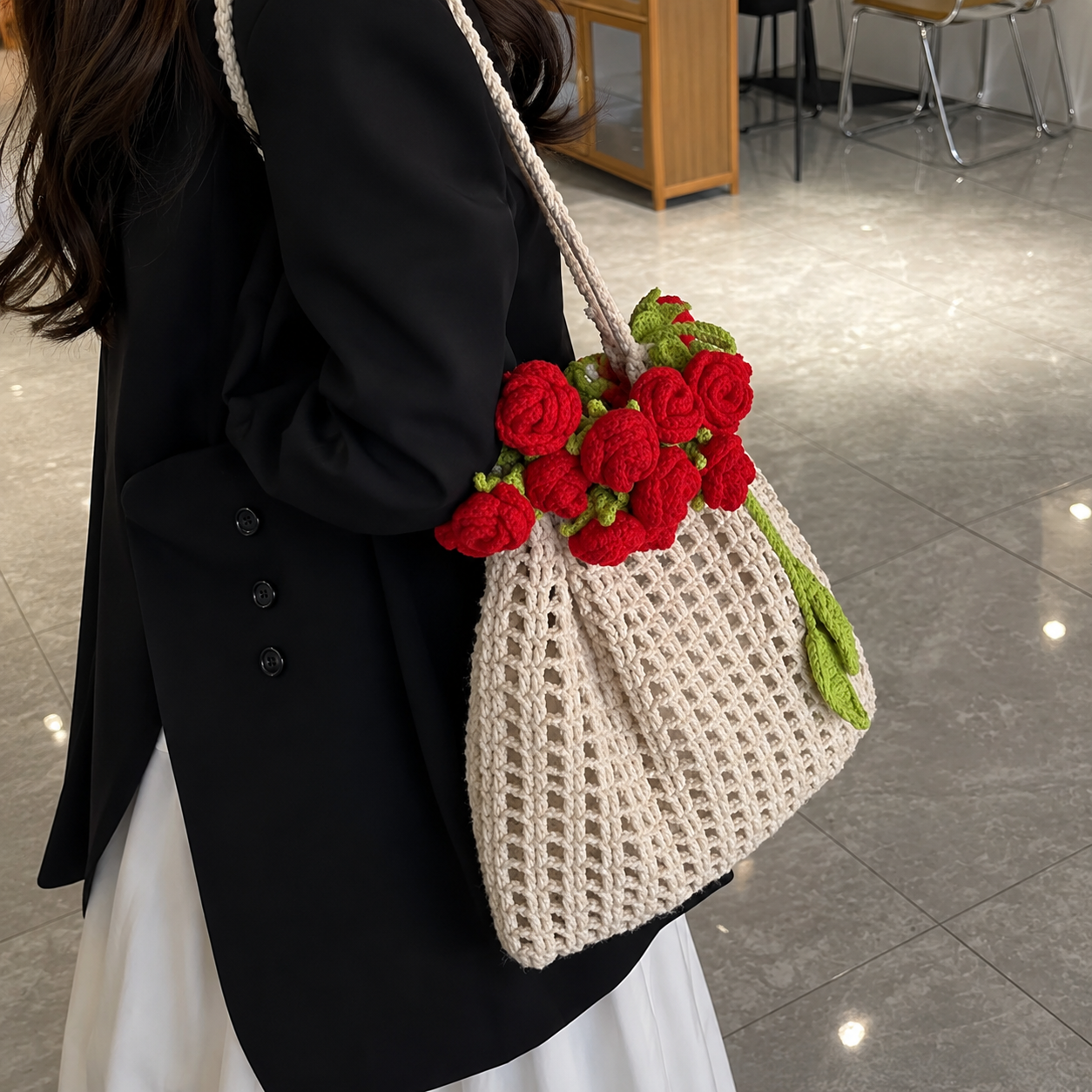 Rose Crochet Handbag